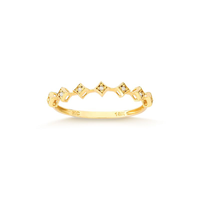 Anel com Diamantes em Ouro Amarelo 18k