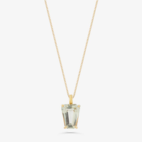 Pingente com Prasiolita , em Ouro Amarelo 18k