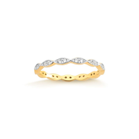 Anel Cravejado em Prata 925 com Banho de Ouro Amarelo 18k