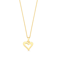 Colar Coração em Prata 925 com Banho de Ouro Amarelo 18k