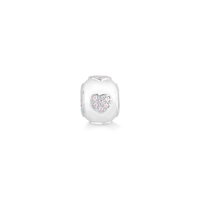 Charm Separador Coração Cravejado em Prata 925