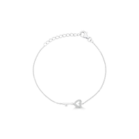 Pulseira Chave Cravejada em Prata 925