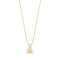 Pingente Nossa Senhora Aparecida em Ouro Amarelo e Ouro Branco 18k