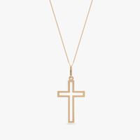 Pingente Cruz Vazada em Ouro Amarelo 18k