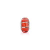 Charm Separador Vermelho com Listras em Prata 925
