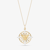 Pingente Sagrado Coração com Topázio Incolor em Ouro Amarelo 18k