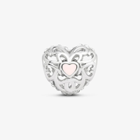 Charm Coração Vazado em Prata 925
