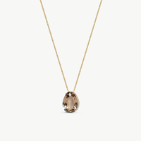Pingente em Ouro Amarelo com Diamante e Quartzo Fumê