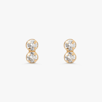 Brinco Com Zircônia Incolor em Ouro Amarelo 18k