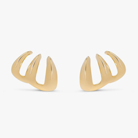Brinco Garra Tripla em Prata 925 com Banho de Ouro Amarelo 18k