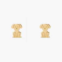 Brinco Cachorro em Ouro Amarelo 18k