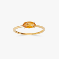 Anel com Citrino em Ouro Amarelo 18k