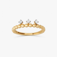 Anel Solitário com Topázio Incolor em Ouro Amarelo 18k