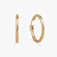 Brinco Argola Trabalhada Fio Redondo em Ouro Amarelo 18k - 20 mm