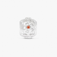 Charm Flores Cravejado em Prata 925
