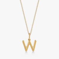 Pingente Letra W em Ouro Amarelo 18k
