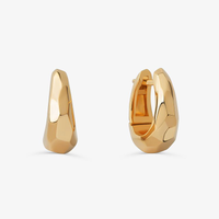 Brinco Argola Bombée em Prata 925 com Banho de Ouro Amarelo 18k