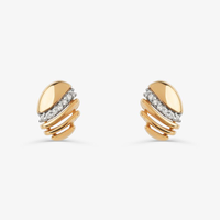 Brinco Stud com Diamantes em Ouro Amarelo 18k