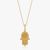 Pingente Mão Hamsa em Prata 925 com banho de Ouro Amarelo 18k
