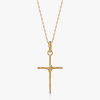 Pingente Crucifixo em Prata 925 com banho de Ouro Amarelo 18k