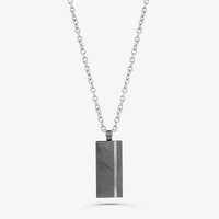 Colar Masculino com Placa em Aço Preto Fosco - 60cm