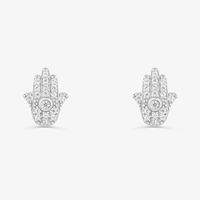 Brinco Hamsa Cravejado em Prata 925