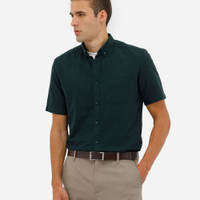 Camisa masculina de algodão manga curta verde