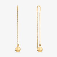 Brinco Longo com esfera em Ouro Amarelo 18k