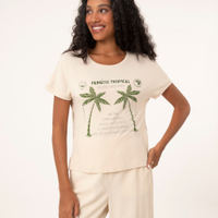 Camiseta mullet paraíso tropical areia