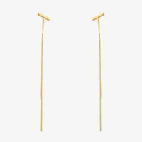 Brinco Longo em Prata 925 com Banho de Ouro Amarelo 18K