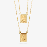 Escapulário Sagrado Coração de Jesus e Nossa Senhora do Carmo em Ouro Amarelo 18k