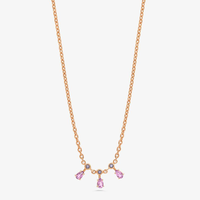 Colar com Ametista Rose de France e Iolita em Prata 925 com Banho de Ouro Rosé 18k