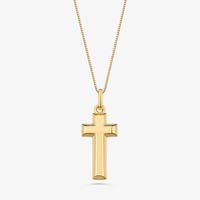 Pingente Crucifixo em Prata 925 com banho de Ouro Amarelo 18k