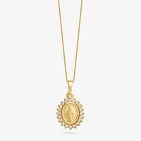 Pingente N. S. das Graças em Prata 925 com banho de Ouro Amarelo 18k