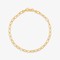 Pulseira Malha Elos em Prata 925 com Banho de Ouro Amarelo 18k - 23 cm