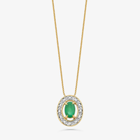 Pingente com Esmeralda e Diamantes em Ouro Amarelo 18k