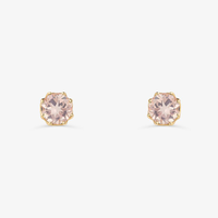 Brinco com Quartzo Rosa em Ouro Amarelo 18k