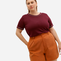 Blusa feminina de viscose manga curta plus size vinho
