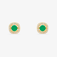 Brinco com Ágata Verde e Topázio em Prata 925 com Banho de Ouro Amarelo 18k