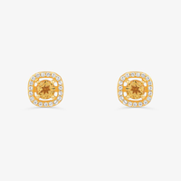 Brinco com Citrino e Topázio em Prata 925 com Banho de Ouro Amarelo 18k