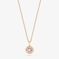 Pingente com Quartzo Rosa em Ouro Amarelo 18k