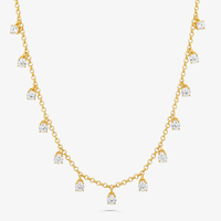 Colar Cravejado em Prata 925 com Banho de Ouro Amarelo 18k