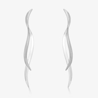Brinco Orgânico Ondas em Ouro Branco 18k