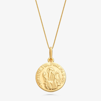 Pingente Medalha de São Bento em Prata 925 com Banho de Ouro Amarelo 18k