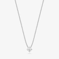 Colar Solitário com 20 Pontos de Diamantes em Ouro Branco 18k