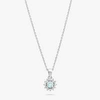 Colar Floral com Topázio e Topázio azul em Prata 925