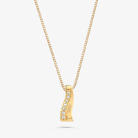 Pingente Curvas com Diamante em Ouro Amarelo 18k