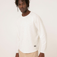 Camiseta manga longa raglan texturizada off white