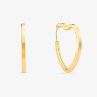 Brinco Argola Coração em Ouro Amarelo 18k