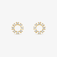 Brinco Infantil com 6 Pts de Diamantes em Ouro Amarelo 18k